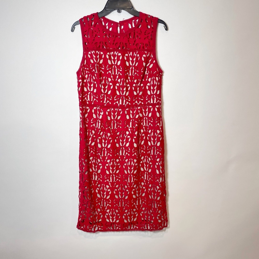Worthington Womens Sleeveless Lace Sheath Cocktail Dress Red‎ 14 Lined Formal